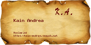 Kain Andrea névjegykártya