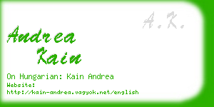 andrea kain business card